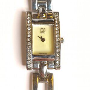 Movado ESQ Ladies Silver Tone‎ Stainless Steel Watch E5280 Swiss Movement